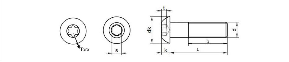 ISO7380 Titanium Button Head Torx Screws