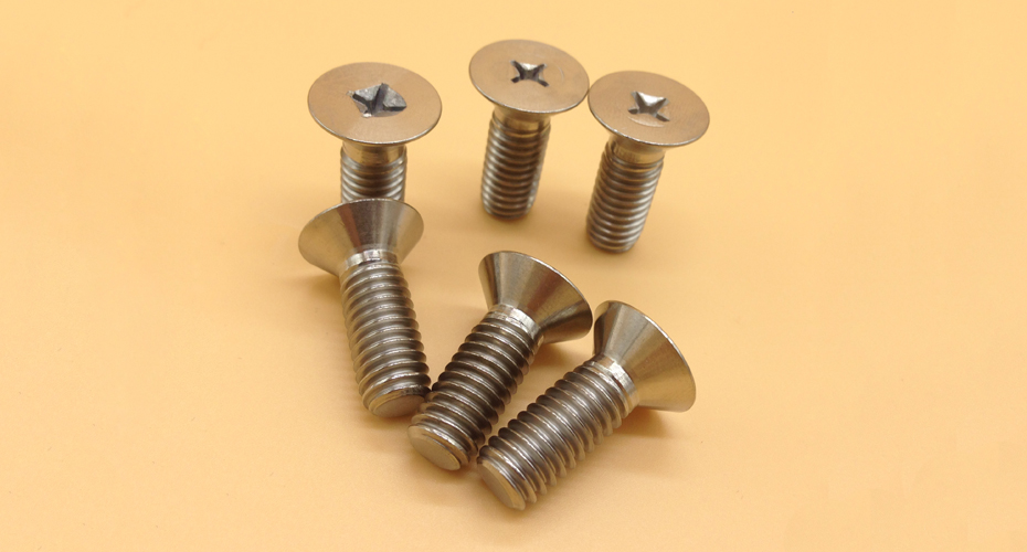 Titanium cross recessed countersunk flat head screws