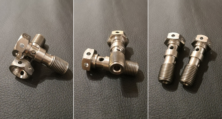 Titanium Ti Double & Single Brake Bolt Banjo Bolt M10 x1.00mm & 1.25mm Pitch For Brembo Master Cylinders